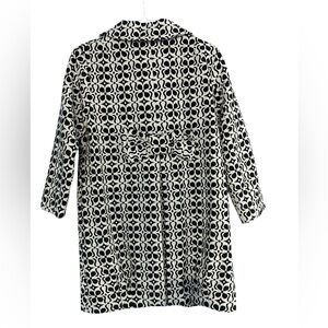 Adrienne Vittadini Button Front Jacket Coat Long Blazer Bow Accent Pockets 4